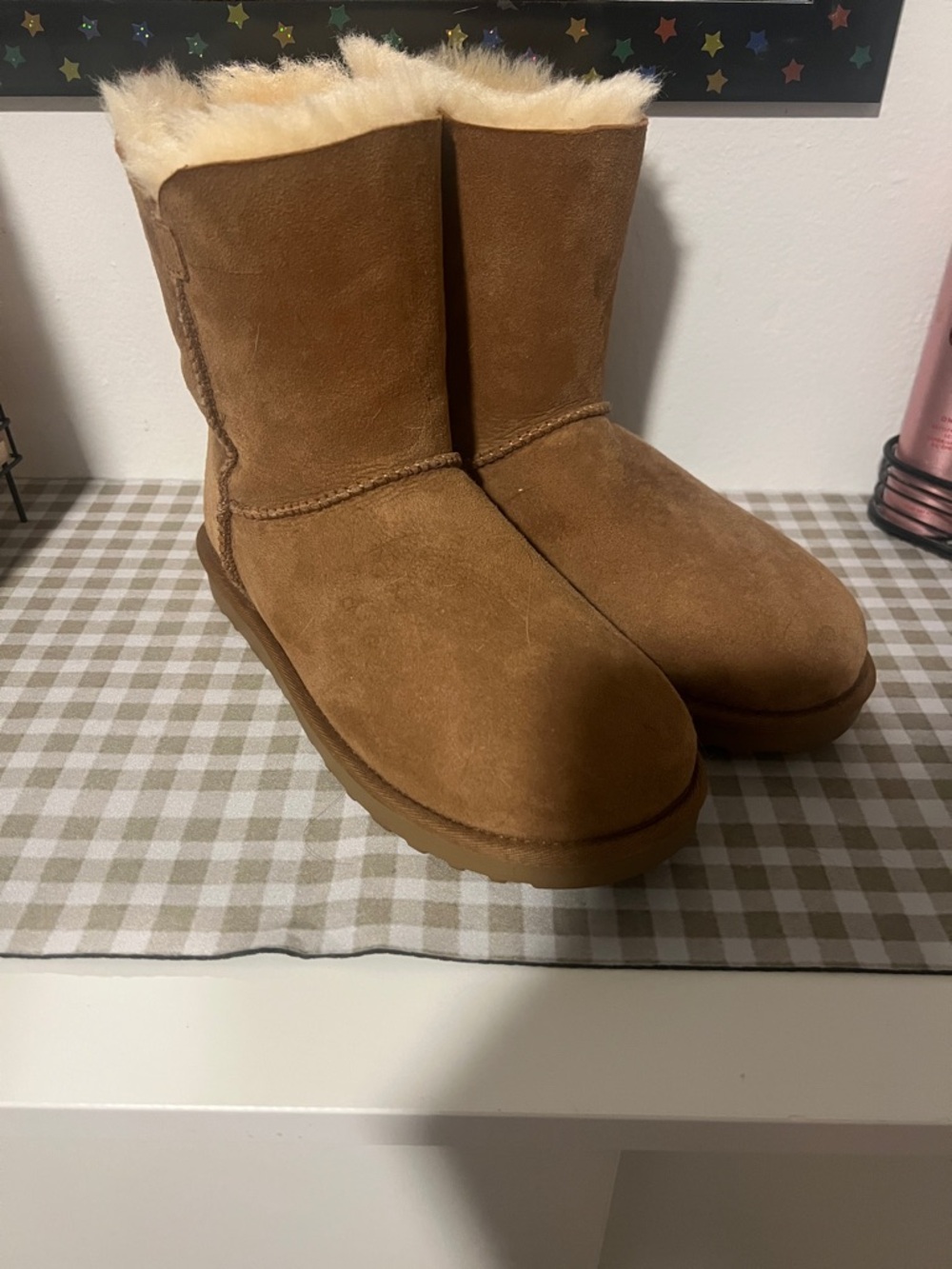Classic Chestnut Suede Shearling-Lined Boots